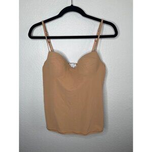 Hanro of Switzerland Womens Nude Camisole Built-In Bra Top 38B